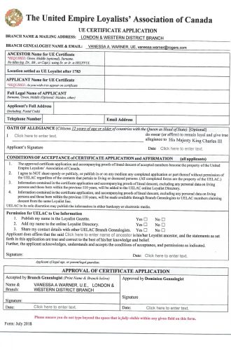 UEL Certificate Application