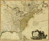 The United States of North America with the British Territories and those of Spain according to the treaty of 1784